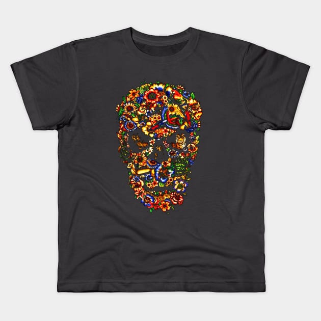 Sugar Skull Kids T-Shirt by dotanstav